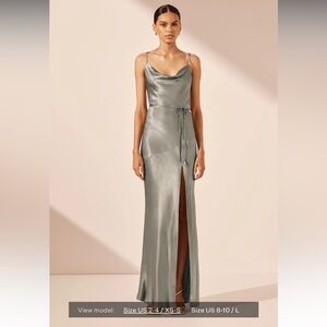 NWOT Shona Joy La Lune Bias Cowl Maxi in Sage Size 8